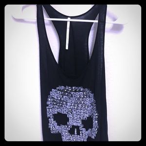 The Classic Sequin skull racerback tank.